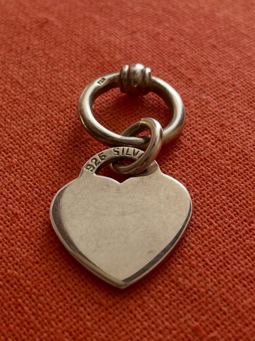 Silver Heart Charm Hoop Earring - Women Jewelry
